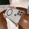Case for OPPO A15s,A15 Clear Magnetic Casing Electroplated Lens Frame Phone Cover