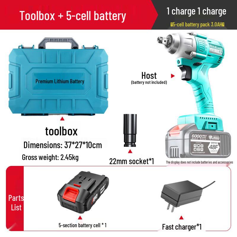 Kalei Brushless Cordless Impact Wrench Kit CN Plug (adapter Included)