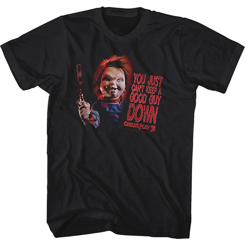 Y2k 1988s Childs Play Movie The Haunted Doll A Classic Retro Shortsleeved Tshirt Featuring A Terrifying Man