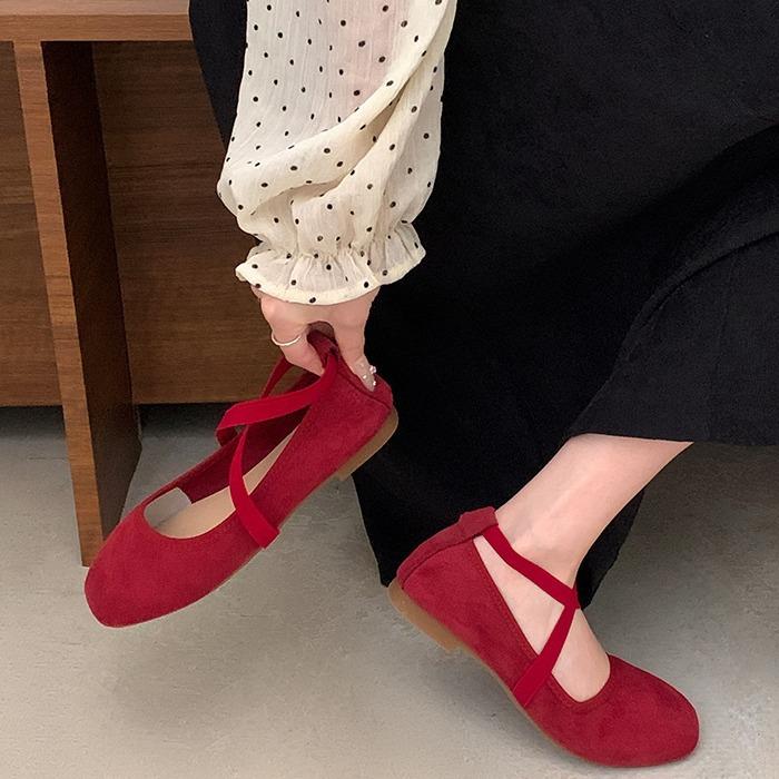 New Mary Jane shoes skirt shallow mouth flat sole single shoes temperament soft sole ballet pink with fashion summer women