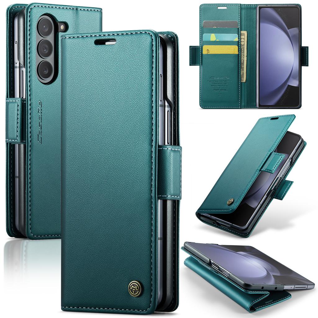 Business Style Folio Flip Leather Case for Samsung Z Fold 8 Ultra 7 6 5 Fold7 Magnetic Kickstand Card Holder Wallet Phone Cove