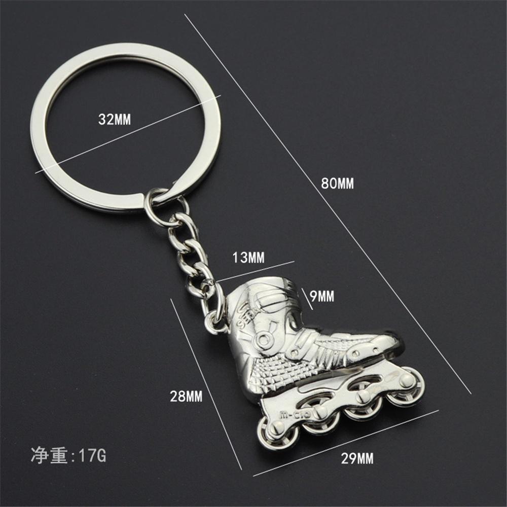 New Exquisite Simulation Skates keychain Charms Stainless Steel Key Ring Bag Ornaments Skating Lovers Souvenirs Accessories