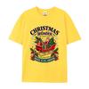 Women's Christmas Wonderland Graphic T Shirt Santa Sleigh Tree Gift Print Casual Short Sleeve Crew Neck Holiday Tee