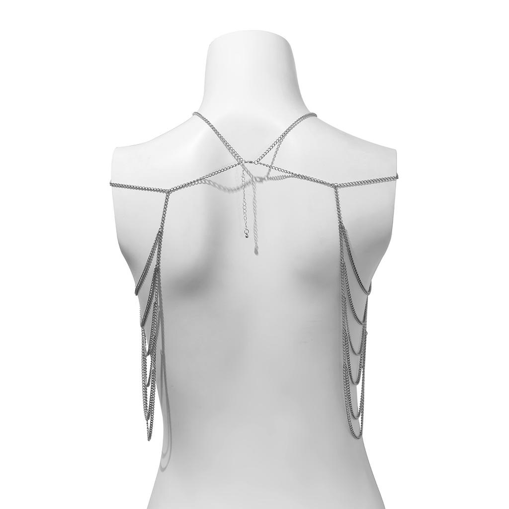 Ethnic Style Rhinestone Multi-layer Tassel Shoulder Chain Fashionable Halter Neck Clavicle Chain Bridal Shawl