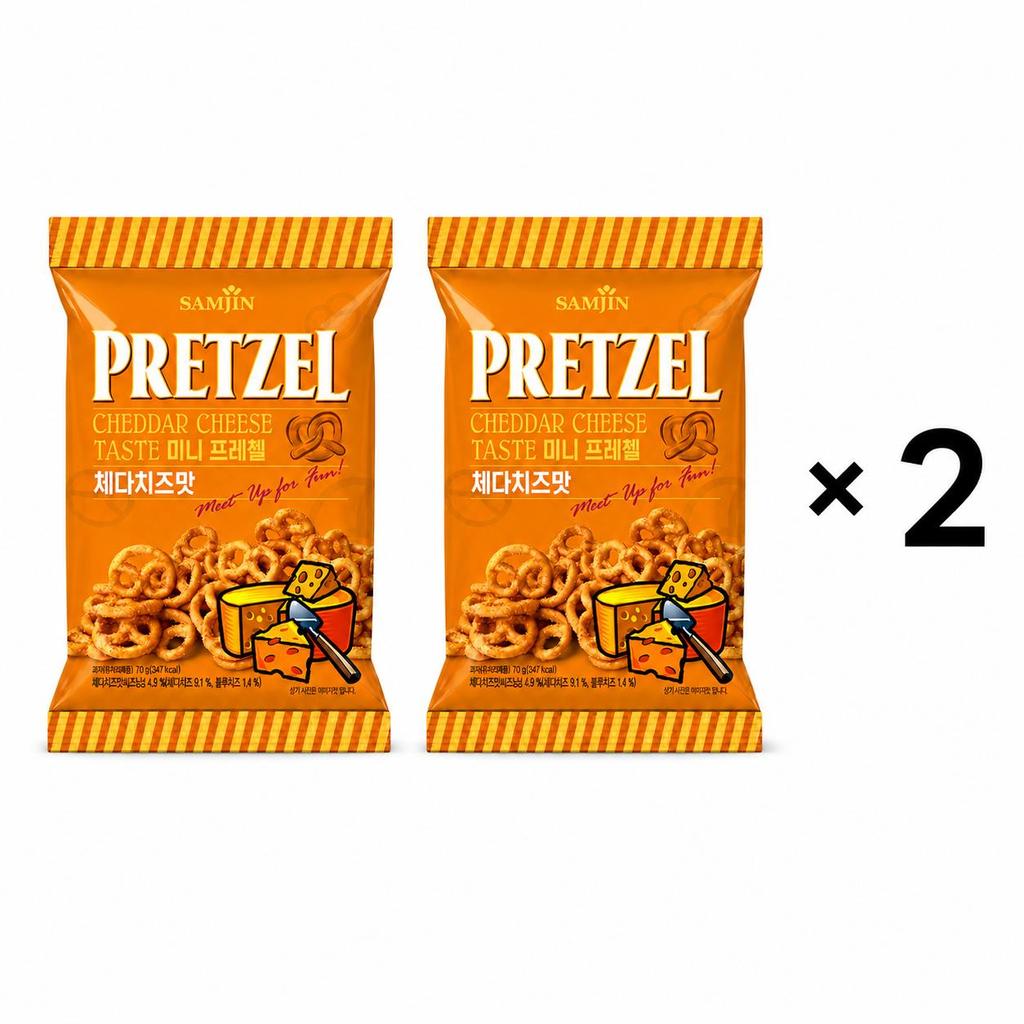 SAMJIN Mini Pretzel Biscuits Cheese Flavor 70g 6 Pack