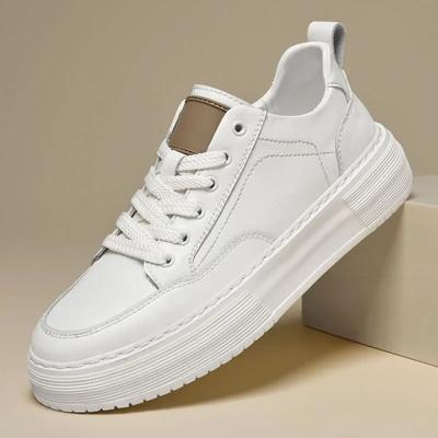 Fashion Luxury Brand Genuine Leather Casual Shoes Outdoor Men's Oxford Shoes Thick Bottom Male Vulcanize Shoes Soft Skateboard Footwear