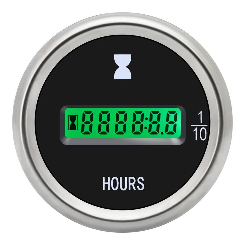

52mm Electronic Hour Meter Green LED Digital Hours Gauge Counter Universal for Motorcycle Car Marine Boats ATV 12V 24V