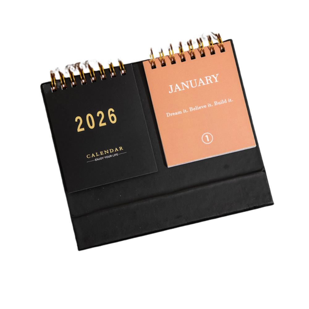 Double Sides 2026 Desktop Calendar Spiral Binding Memo Calendar Checklist Planner  Office Use