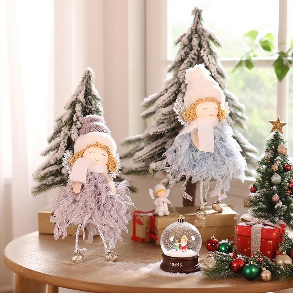 Creative Mini Christmas Angel Ornaments: Cute Smiley Face Bell Tree Pendants