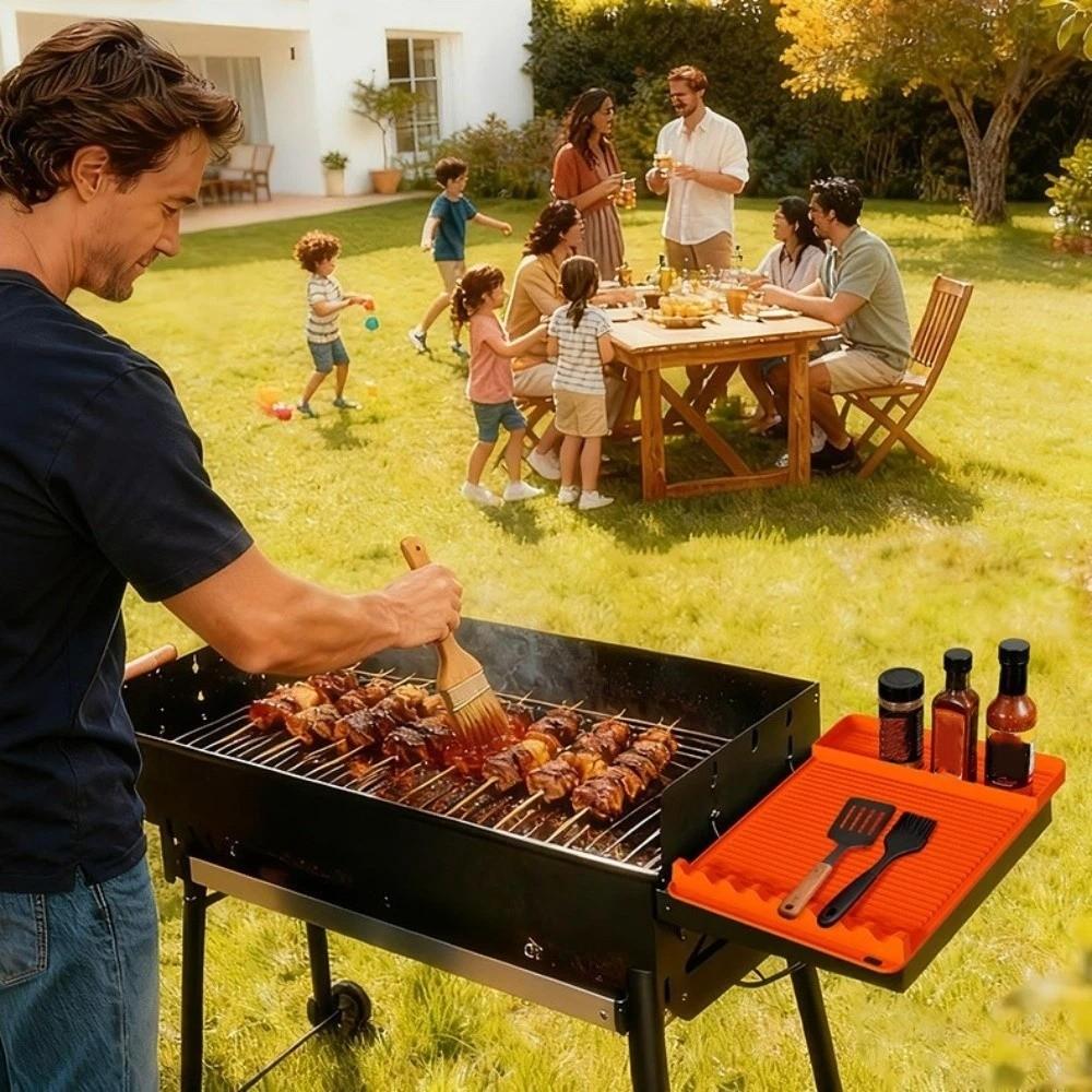 Heat-resistant Silicone BBQ Mat Non-Stick BBQ Grill Mats Protective Pad Grill Pad  Easy To Clean
