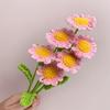 5 Pcs Hand Crocheted Artificial Sunflower Daisy Bouquet, Knitted Fake Flowers For Wedding Mother's Day Home Office Decoration Without Vase