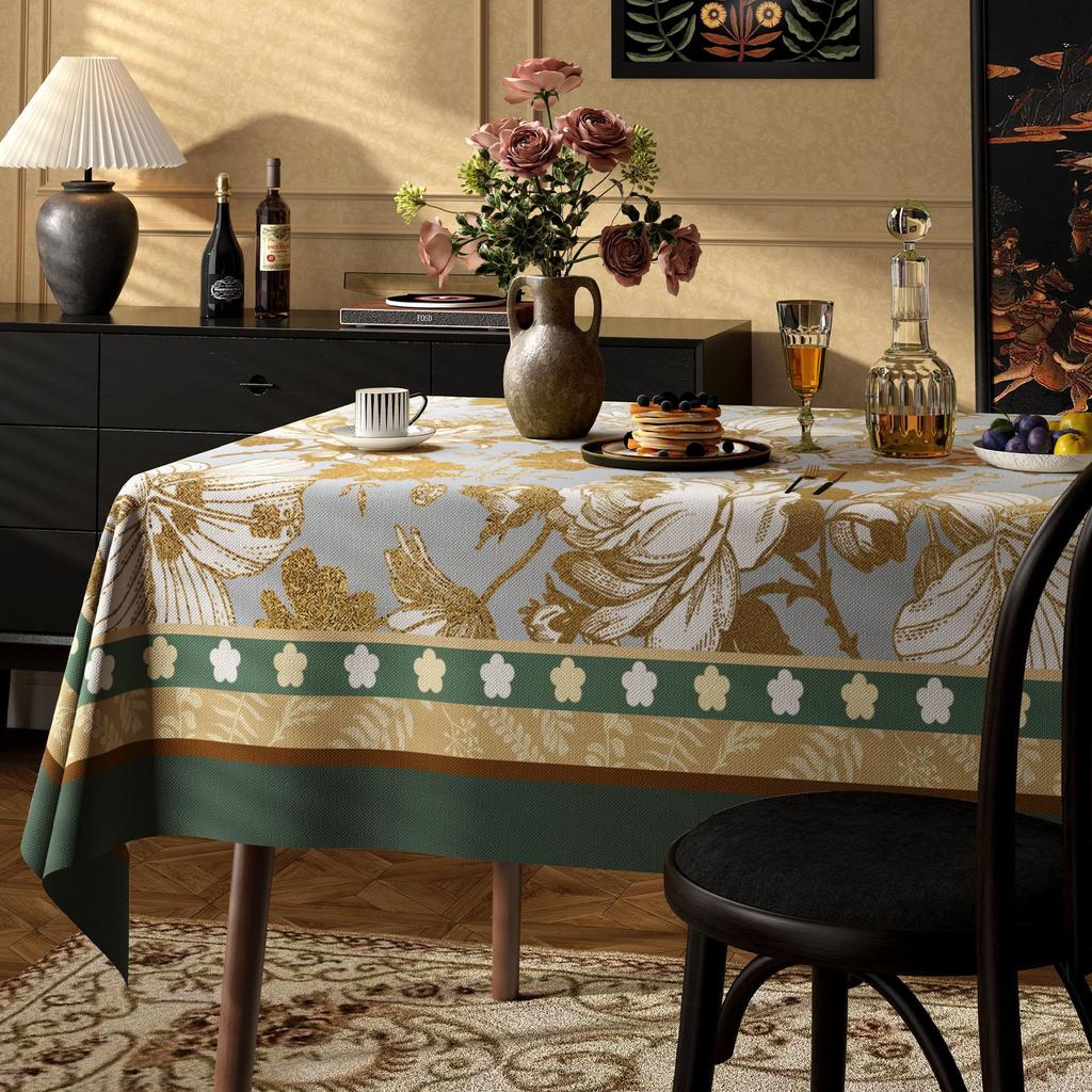 Dining Table Tablecloth Waterproof, Oil-Proof, Wash-Free And Anti-Scalding Pvc Light Luxury High-End Coffee Table Cloth Desktop Tablecloth Cover Cloth