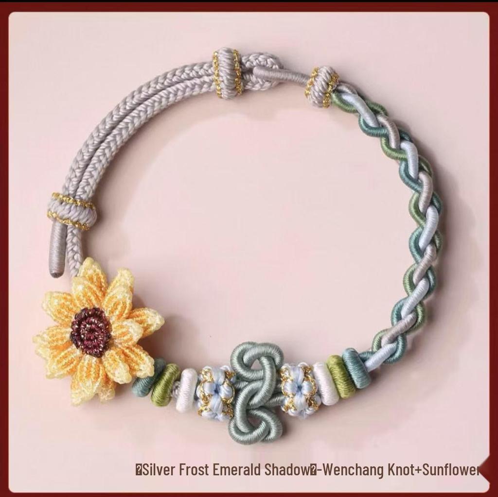 Pfirsichblüten Wenchang Knoten Handgefertigtes Armband - Drachenbootfest Geschenk