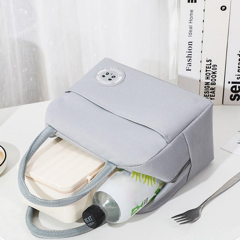 Children's Lunch Bags Solid Thermal Insulation Large Capacity Outdoor Portable Picnic Food Storage Bag Kids Lunch Box Bag
