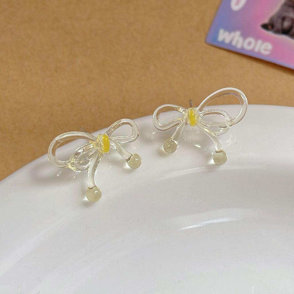 Orecchini a farfalla sfumati viola: Eleganti orecchini a forma di ago in argento per donna con un fascino fresco, dolce e fiabesco