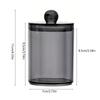 10oz Qtip Holder with Lids Restroom Bedroom Vanity Organizer Clear Plastic Apothecary Jar Set for Cotton Ball/Cotton Swab/Floss