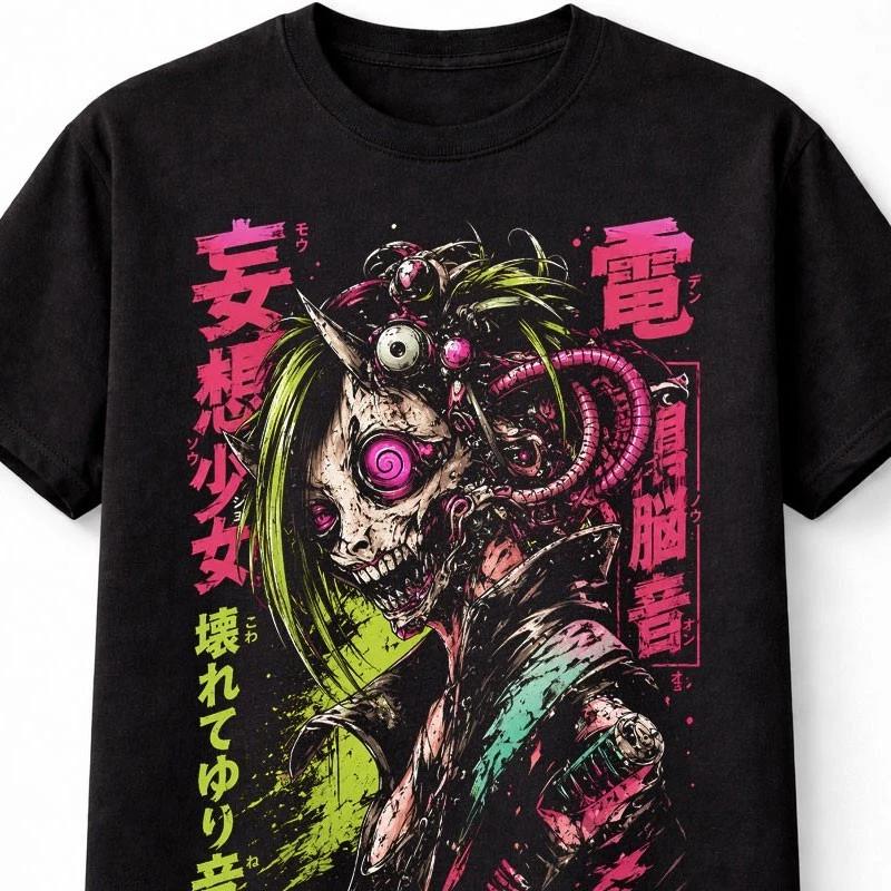 Cyberpunk Zombie Girl Anime Horror Unisexga Graphic Unisex TShirt S
