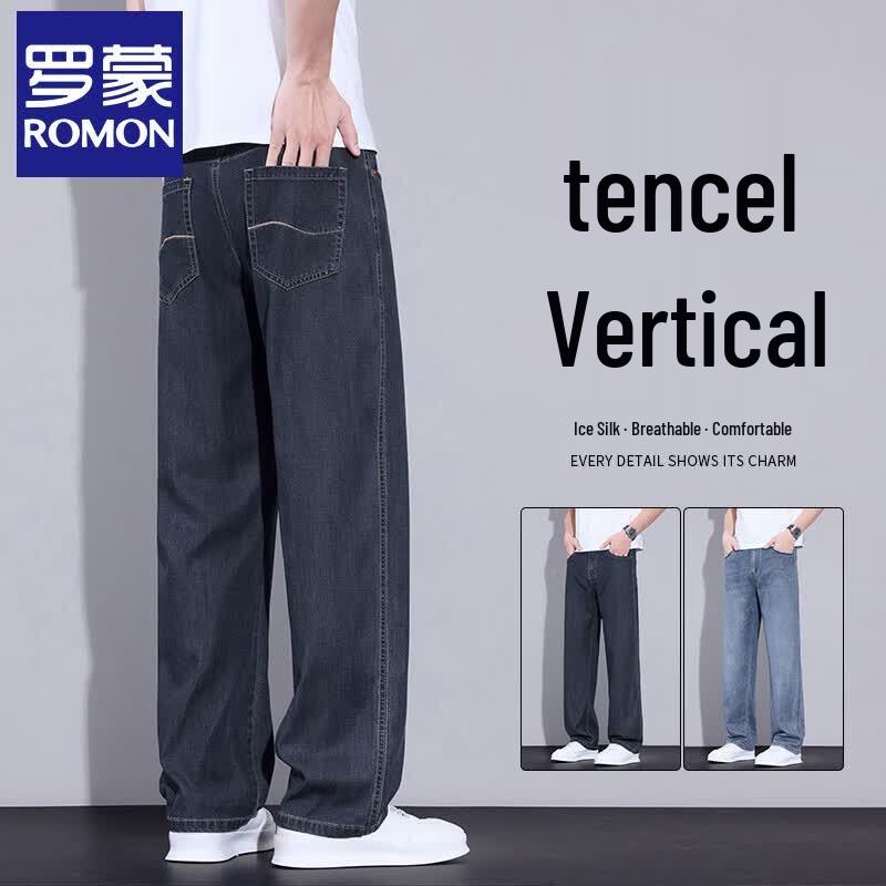 ROMON Men s Tencel Blend Summer Straight-Fit Jeans 30