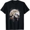 Three Wolves Howling At the Moon - Wolf Lover T-Shirt