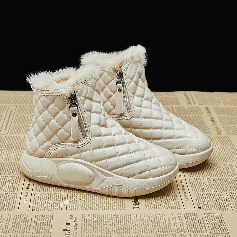 Fleece High-top Snow Boots for Women 2025 Winter New Student Ins Korean Version of Thermal Casual Shoes Cotton Shoes XXXC527