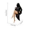 3D Handmade Resin Death Black Robe Statue Gothic Sitting Women Mysterious Statue Ornaments Decorations Tabletop Figurine