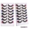 False Eyelashes High Imitation Colored Fried Mink Hair Grafted Eyelashes Thick Curled Eyelashes