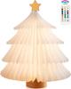 Mini Foldable Tabletop Christmas Tree with USB Rechargeable LED Remote 16 Nordic Christmas Home Small Gift Lights, Control, Colors, Timer, Wooden,