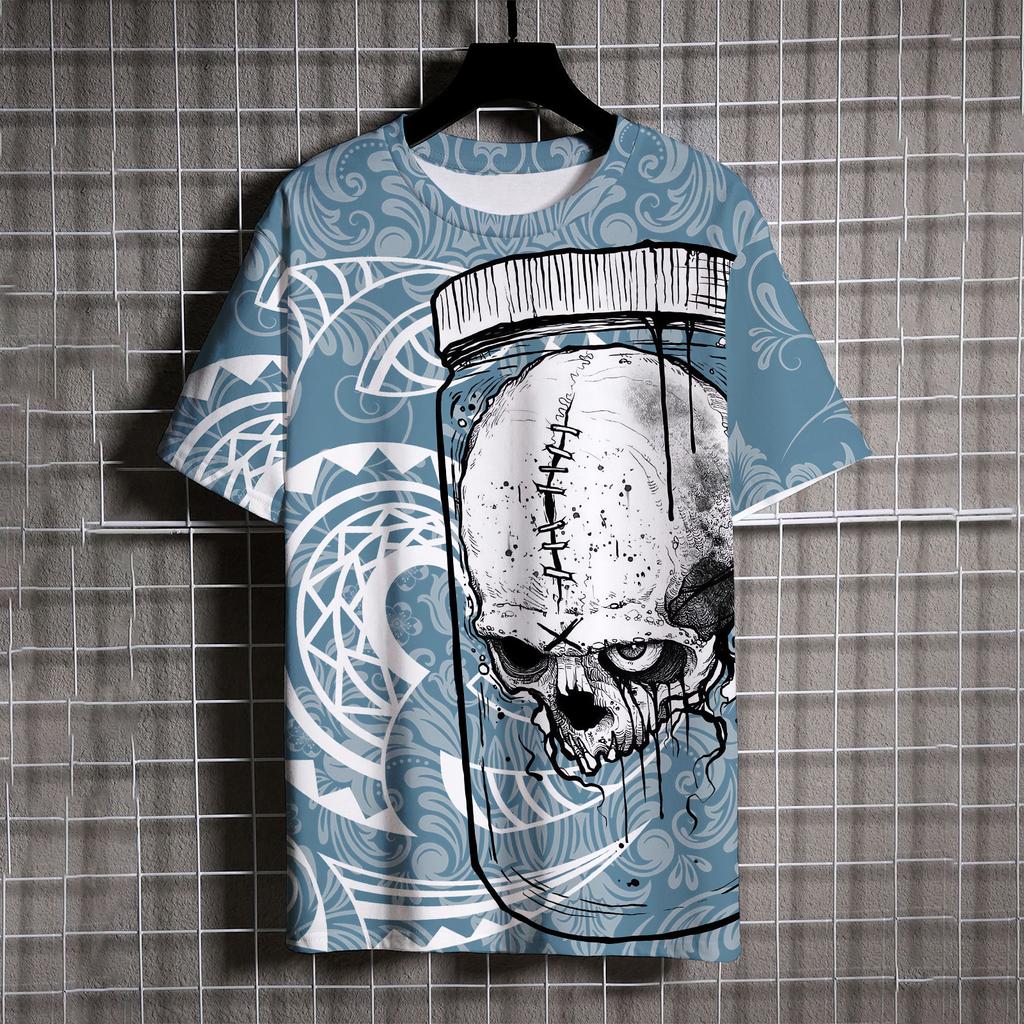 Grim Reaper Oversize T-shirt Man Fear Men's Short Sleeve Tee Cool Trend Ghost Crow Haikyuu Style Comfort3D Printing