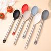 Practical Silicone Utensils Serving Spoon for Efficient Stirring and Scooping with Soft Grip and Spill Proof Assurances