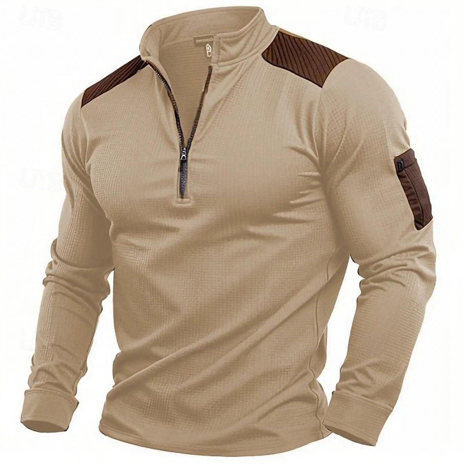 

Mens Cowboy Classic Vintage Graphic Western Long Sleeve Half Zip Pullover Retro Warmer Sweatshirts L бежевый