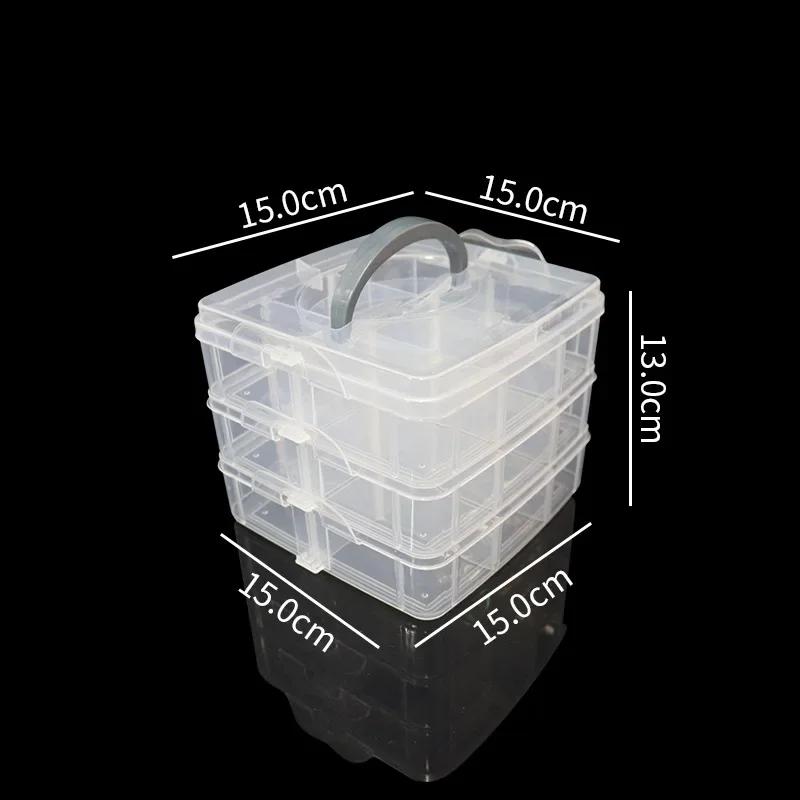 

Transparent Storage Boxes Stackable Adjustable Compartments Toy Container Plastic Sewing Supplies Organizers Home Storage Tools