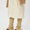 MOONSUN 2-Way Lambswool Ribbed Warmer / Melange Beige