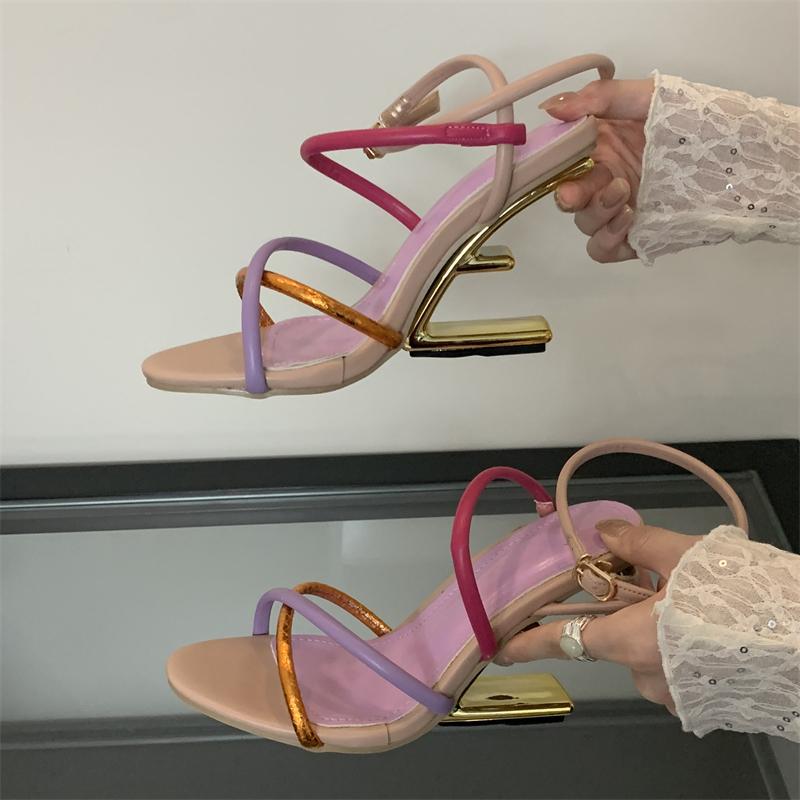 Eilyken New Design Narrow Band Buckle Strap Sandals Womens Hollow Out High Heels Shoes Sexy Open Toe Banquet Party Zapatos Mujer