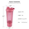 600ML Woman Sport Water Bottle Whey Protein Shaker Bottle Girl BPA Free Leak Proof Gym Fitness Training Sport Nutrition Bottle