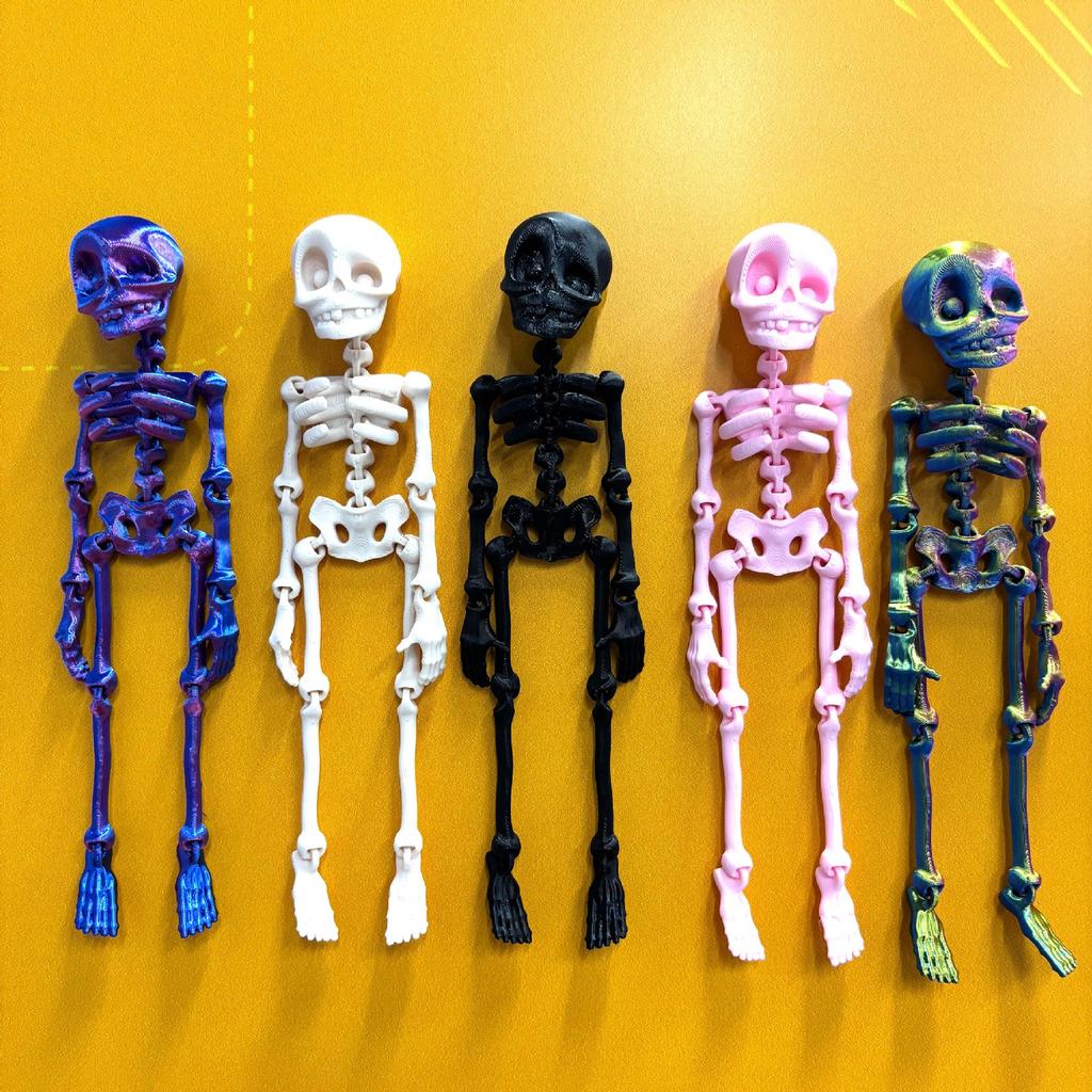 3D Printed Movable Joint Skeleton Figurines Flexible High Human Bone Miniature Creative Fun Decoration Halloween Gifts