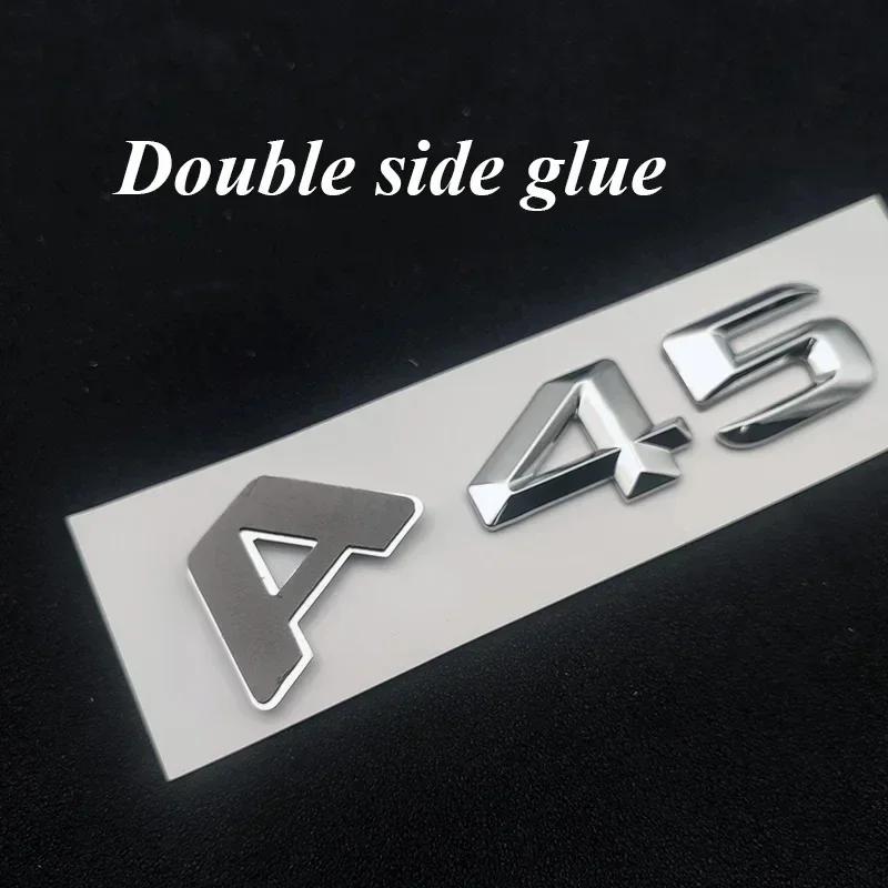 A45 Car Sticker Rear Trunk Letters Badge Emblem Chrome Black Logo 3D Stickers Auto Accessories For Mercedes A45 AMG W176 W177 14-16