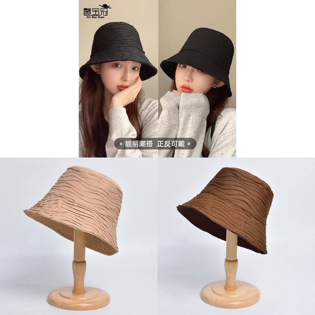 Cotton Twill Wrinkled Fisherman Hat For Winter Casual Outdoor Travel