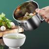 1200ML Multifunction Oil Soup Seperator Stainless Steel Gravy Oil Soup Separator Multipurpose Oil Strainer with Handle and lid