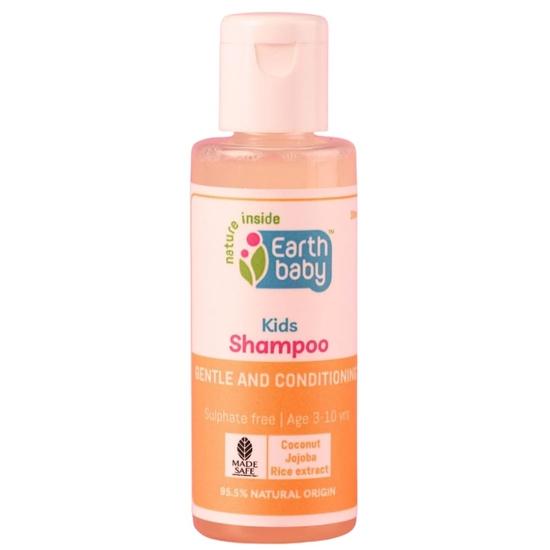 Earthbaby Kids Shampoo For Kids 3 years and Above Travel Pack, Allergen-Free, 100% Vegan, No Sulphates, Parabens, Great for All Hair Types 30ml
