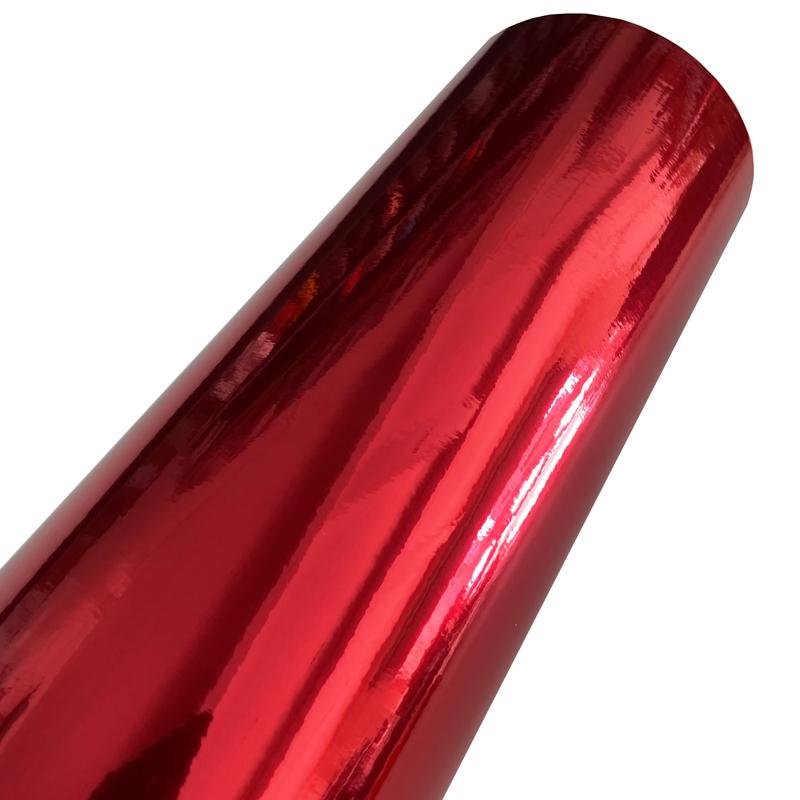 Pružná lesklá chromová zrcadlová vinylová fólie Wrap Film Roll Samolepicí Decal S odvzdušňovacími kanálky Bez bublin