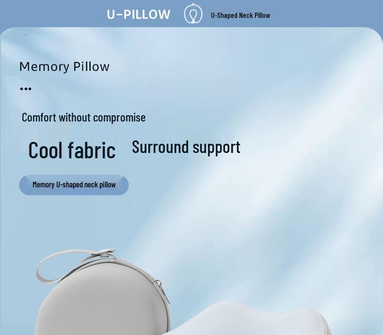 Memory Foam U-Shaped Travel Neck Pillow for Airplanes and Office Naps
