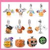 Copper Pumpkin Halloween Ghost Charm Pendant Beads Fit Original Bracelet For Women Valentine Day Jewelry Gifts