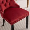 Dining Chair Classic Velvet Chairs High-end Tufted Solid Wood Contemporary Upholstered Living Room with Legs Set of 2 Wine Red Kitchen Dinner