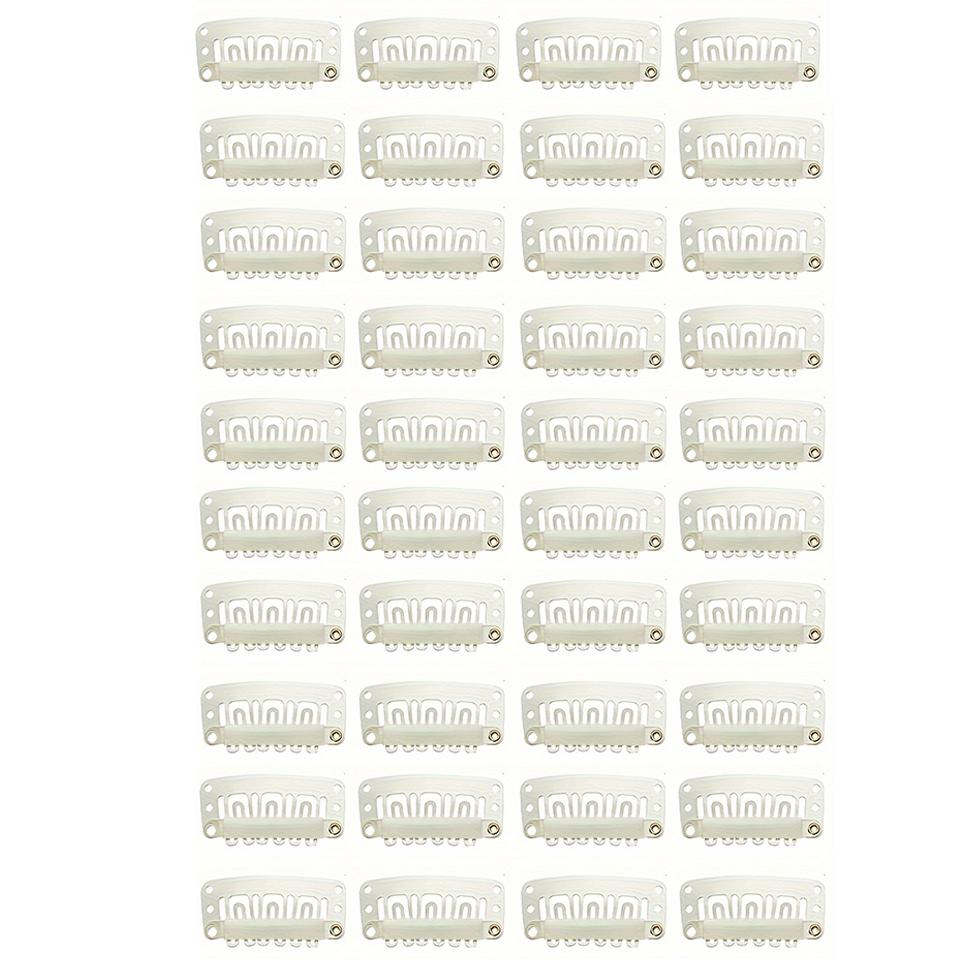 20/40pcs U Shaped Metal Clips With Soft Rubber Stainless Steel Material For Human Hair Snap Hairpin Extensions Metal Comb