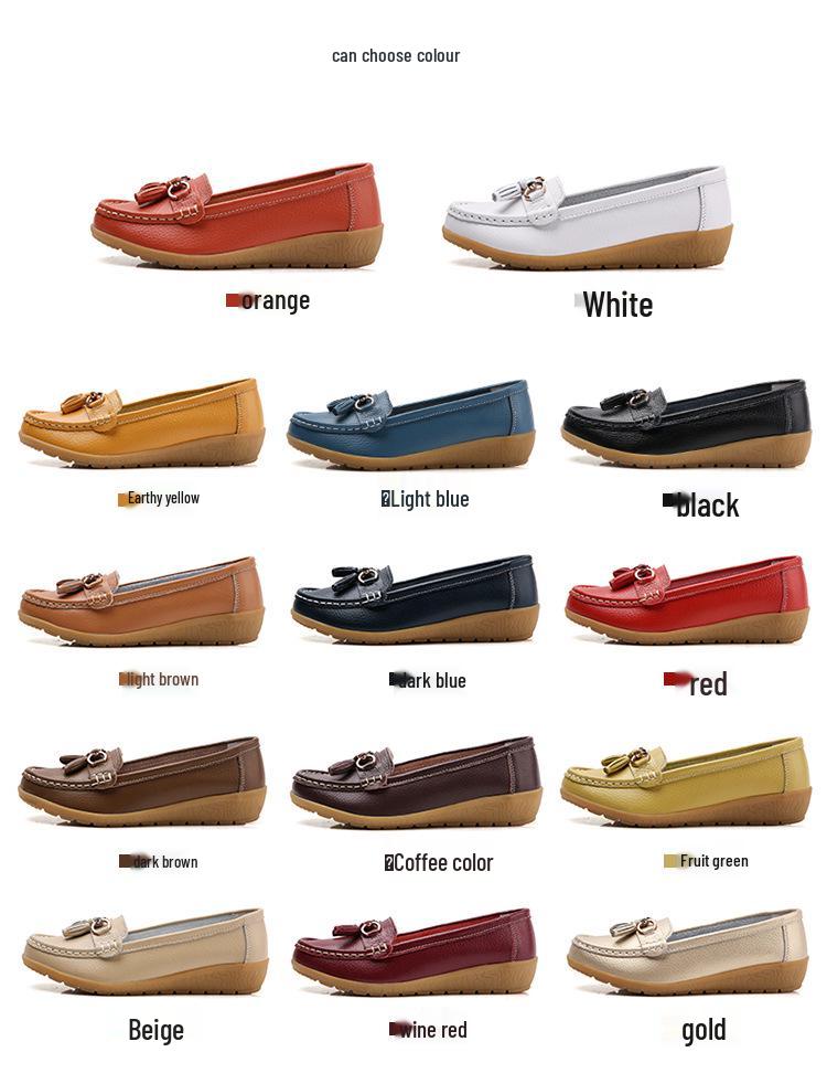 Summer Soft Wedge Leather Shoes for Middle-Aged and Elderly Women – Breathable Design