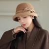 Women S Cute Bow Bucket Hat Autumn Winter Warm Elegant Retro Style