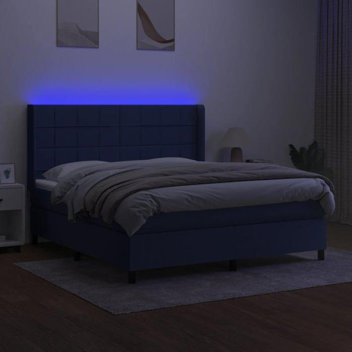 VidaXL Sommier à Lattes de Lit avec Matelas et LED, Lit Rembourré, Lit Double, Lit Adulte de Chambre à Coucher Intérieur, 3138331
