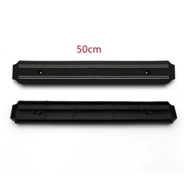 Powerful Magnetic Knife Holder Multifunctional Wall Hanging Knife Rack Strip Black Kitchen Practical Tools Organizer Punch Free