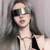 Futuristic Sunglasses Funny Mirrored Party Glasses Futuristic Rimless Eyeglasses for Women Men Halloween Cosplay Party