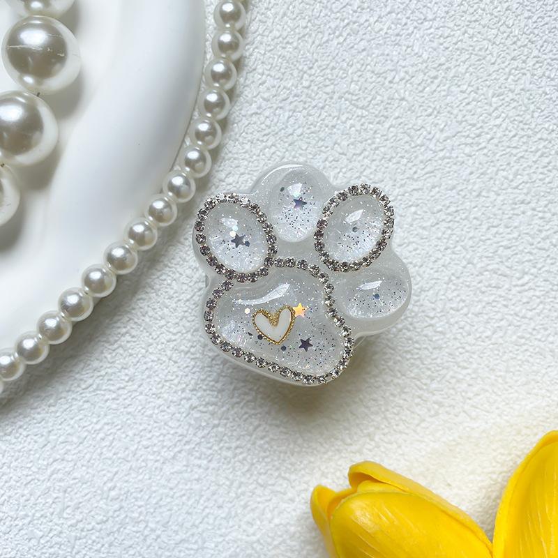 

Wind Simulation Cat Claw Glue Glitter Mobile Phone Holder Desktop Watching Drama Stable Support Artifact Rhinestone Sequins Diy